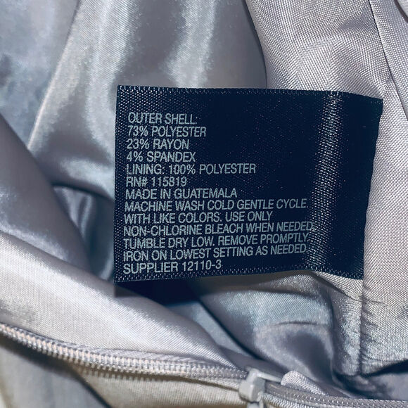 Worthington Skirt Sz 12 Tan Khaki Straight Pencil Lined Back Kick Pleat & Zip - Picture 6 of 10